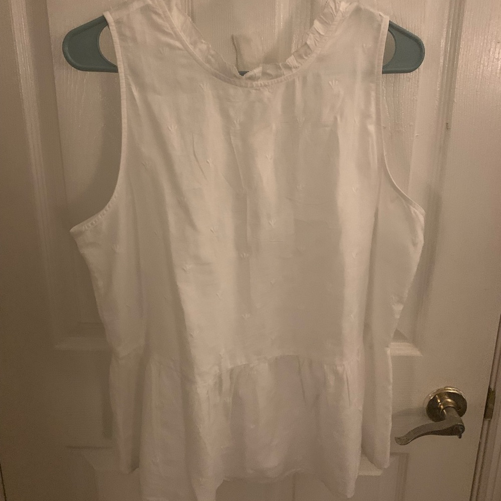Eyelet like peplum blouse